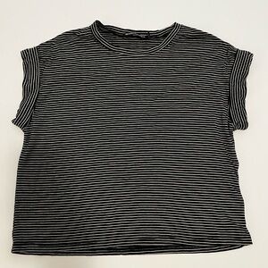 Brandy Melville Monochrome Striped Short Sleeve Tee